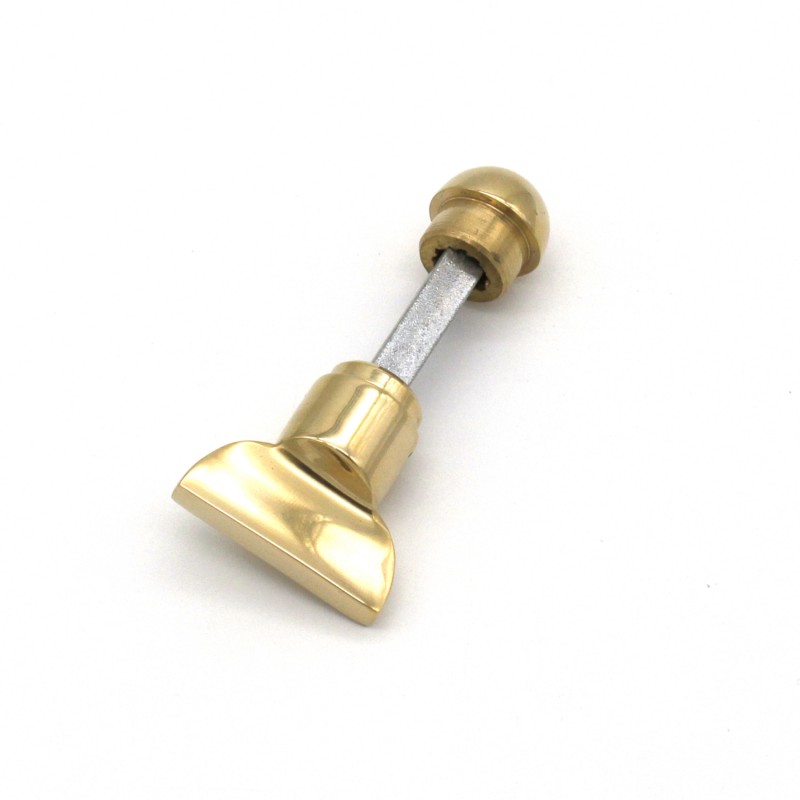 Moderne, schlichte Langschildgarnitur aus Messing, poliert, mit